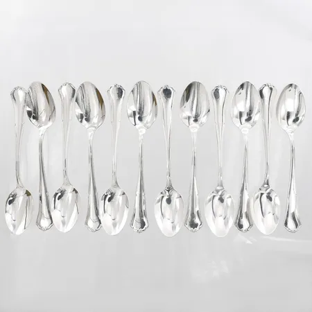12 Kaffeskedar modell Chippendale, längd 11,5cm, silver 925/10000 Vikt: 151,2 g