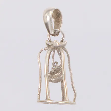 Hänge Fågelbur, längd 38mm, en del uppklippt, 925/1000 silver Vikt: 4,4 g