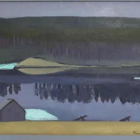 Tavla Vera Frisén olja på duk rammått: 44,5x35,5cm,  signerad, mindre krackeleringar Skickas med postpaket.