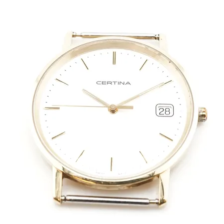 Herrur Certina, quartz, Ø 33mm, 14k, batteribyte krävs