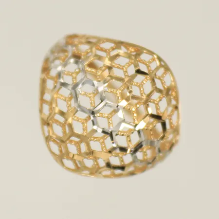 Ring tvåfärgad stl 18¼ bredd 2-18mm 14K 2,1g 