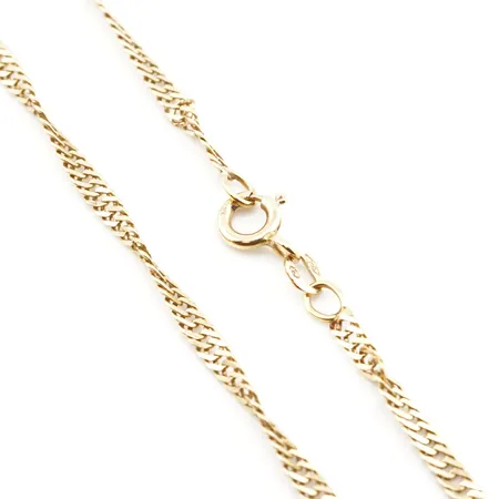 Halskedja, 53,5cm, bredd 5mm, 18k Vikt: 7 g