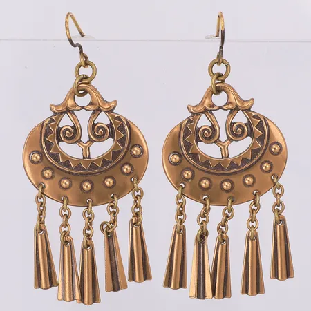 Bronsörhängen Kalevala Mångudinnan 65 x 28mm