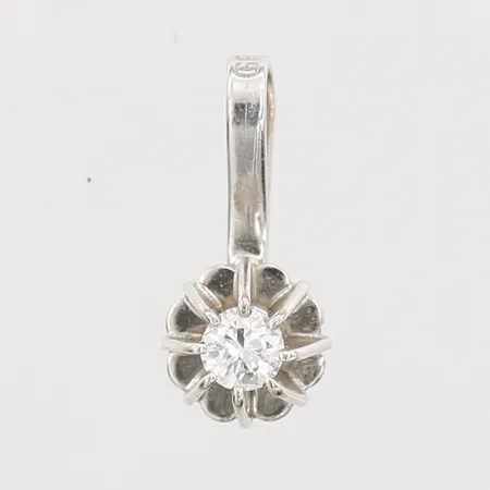 Hänge med diamant 1xca0,05ct, längd 11mm, bredd 1-5mm, vitguld, Guldfynd, 18K Vikt: 0,3 g