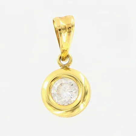 Hänge med sten 6,9x14mm, 18K  Vikt: 0,3 g