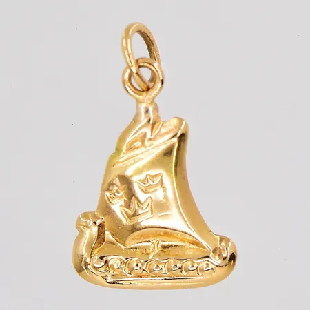 Hänge Vikingaskepp längd 20mm inklusive ögla bredd 12,3mm 18K Vikt: 0,8 g