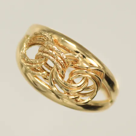 Ring Bismarckmodell, stl 19¼ bredd 2,5-12mm, 14K 1,3g 