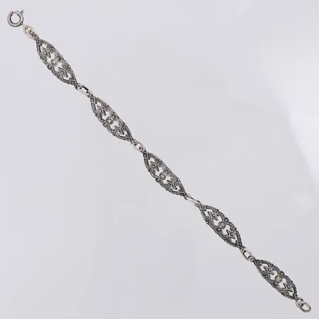 Silverarmband med pyriter 15bm, bredd: 8mm, 830/1000 Vikt: 5 g