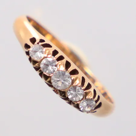 Ring stl 17, vita stenar, 18K Vikt: 2,2 g