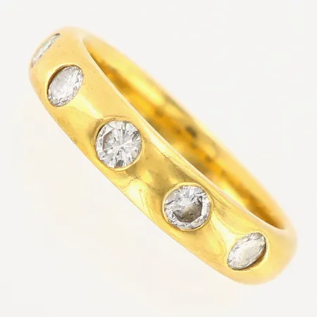 Ring med diamanter 0,50ct, stl:16½, bredd ca 4mm, GFAB, 18K Vikt: 5 g
