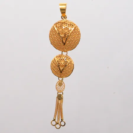 Hänge längd 8cm, bredd 19,7mm, 21K Vikt: 5 g