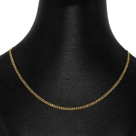 Halskedja Pansar, 21K guld, ej massiv modell, längd 50,0 cm, bredd 2 mm, fint skick Vikt: 2,5 g