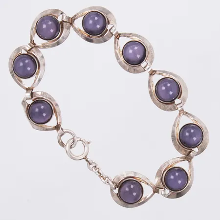 Armband med färgade stenar Sterling längd: ca 19,5cm bredd: ca 7-13mm silver 925/1000 Vikt: 19 g