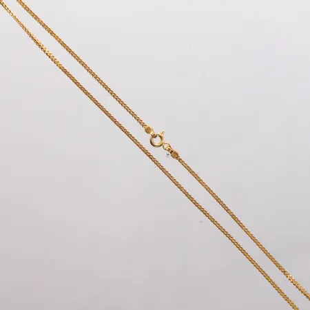 Kedja längd 40,5cm, bredd 1,7mm, 21K Vikt: 4,4 g