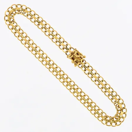 Armband X-länk 19cm, bredd:6mm, 18K Vikt: 6,4 g