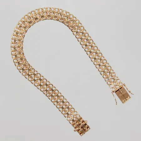 Armband X-länk 18,5cm bredd 8,5mm, M.K:S Guldsmedsatelier år 1961, 18K,  Vikt: 15,6 g