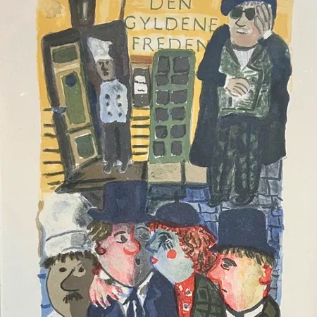 Tavla Sven Lidberg handkolorerad litografi 112/270, 28 x 11cm, glas & ram Skickas med postpaket.