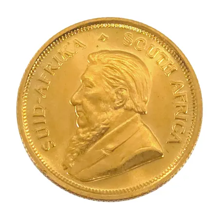 Guldmynt Sydafrika 1/10 Krügerrand 1996, 22K guld (917/1000), Ø16,5 mm, förvaras i plastkonvolut från Cape Gold Coin Exchange, fint skick  Vikt: 3,4 g