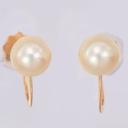 Pärlörhängen med skruvfäste, 18K Vikt: 2,1 g