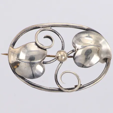 Brosch längd 48mm, Hugo Grun, Stockholm, år 1946, 830/1000 silver Vikt: 9 g