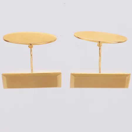 Ett par manschett knappar 20x20mm, år 1977, 18K Vikt: 11,2 g