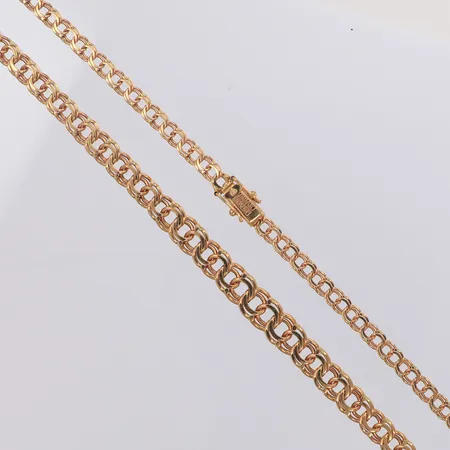 Collier doserad Bismarck längd 43,5cm, bredd 4,4-7,5mm, Joans Köping, 18K  Vikt: 20,1 g