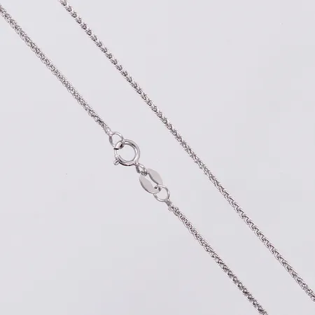 Kedja längd: ca 49,5cm bredd: ca 1mm ojämna länkar vitguld 18K Vikt: 2,6 g