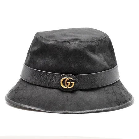 Bucket Hat Gucci GG Canvas svart storlek M 58cm monogram dustbag kvitto år 2020