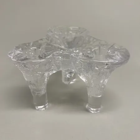 Ljusstake Igloo design Göran Wärff, Kosta Boda, stapelbar, 1970-tal, bredd 14cm, höjd 9cm, handgjord, klarglas Skickas med paket.