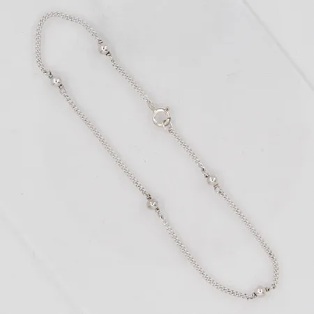 Fotlänk längd 24cm bredd 1,7mm kulor Ø 4mm silver 925/1000 Vikt: 2,5 g