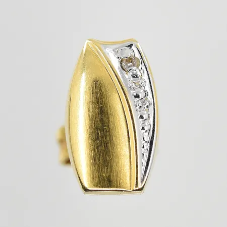 Örhänge med vita stenar stl 6x10 mm, 18K. Vikt: 0,8 g