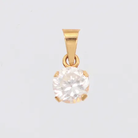 Hänge med vit sten längd 11mm, bredd 5mm, 18K Vikt: 0,3 g