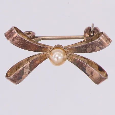 Silverbrosch med imiterad pärla 12 x 23mm, 835/1000 Vikt: 1,8 g