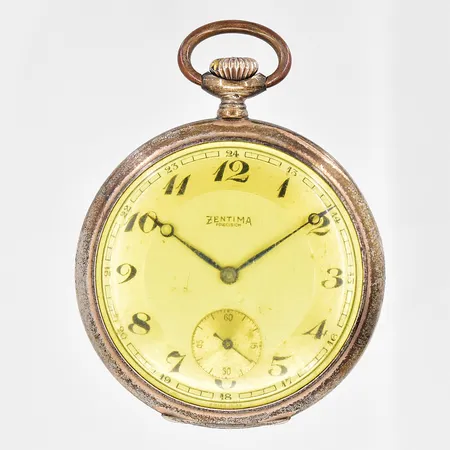 Fickur Zentima Ø 50mm Ancre de Precision Boliden Import nr.546426 manuell fungerar ej innerboett metall buckla baksida silver 800/1000