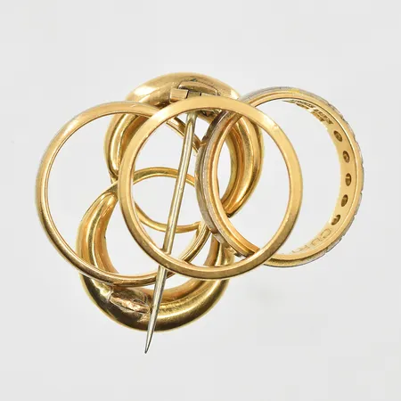 Diverse defekt guld med stenar, 18K. Vikt: 14 g
