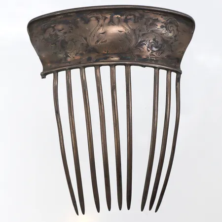 Hårprydnad stämplad CWE 1857,defekt,silver 830/1000. Vikt: 37,8 g