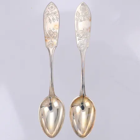 2 Kaffeskedar modell Tornedal, 128mm,  830/1000 Vikt: 26,5 g