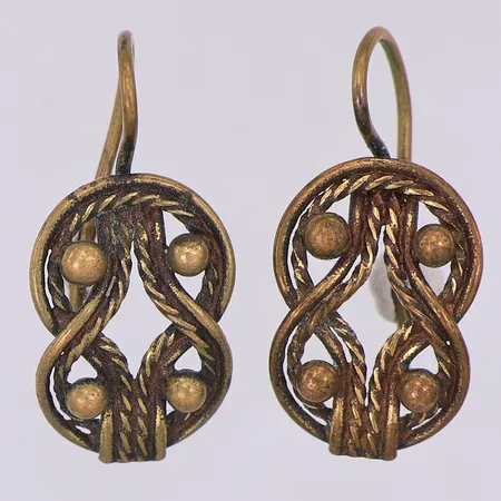 Bronsörhängen Kalevala Koru design Germund Paaer 27 x 12mm