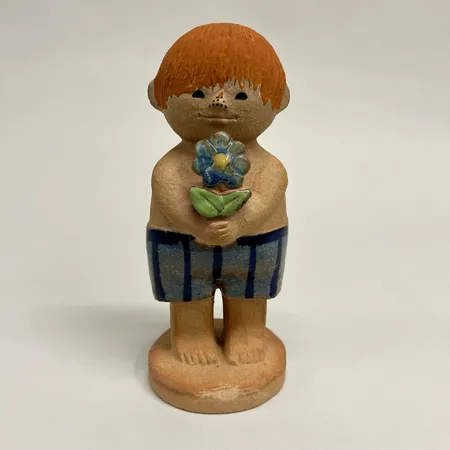 Figurin Adam 2 design Lisa Larson (1931-2024), Gustavsberg, höjd 20cm, stämpelmärkt, slitage/nagg på bas, delvis glaserat stengods