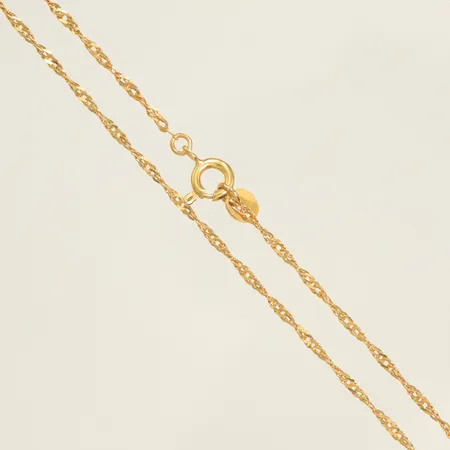 Halskedja Singapore längd 84cm bredd 1,5mm, 18K 5,1g Vikt: 5,1 g