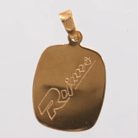 Hänge längd 2,5cm, bredd 15,1mm, gravyr, 18K Vikt: 1,3 g