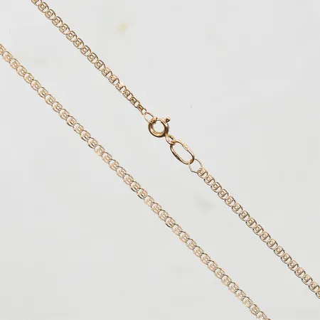 Collier längd 59½ cm, bredd 2 mm, rödguld, 14K. Vikt: 3,8 g
