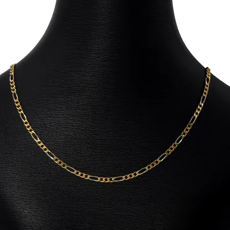 Halskedja Figaro, 18K guld, massiv modell, längd 46,5 cm, bredd 2,5 mm, fint skick Vikt: 9,1 g
