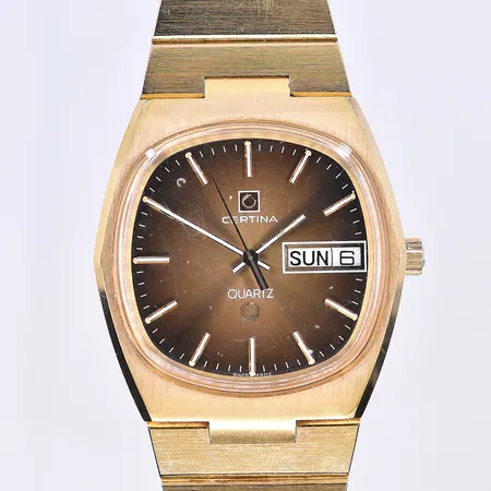 Herrur Certina quartz datum Ø37 mm, etui stål.