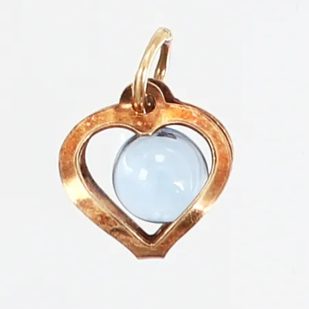 Hänge hjärta med blå sten 15x9mm, 18K Vikt: 0,6 g