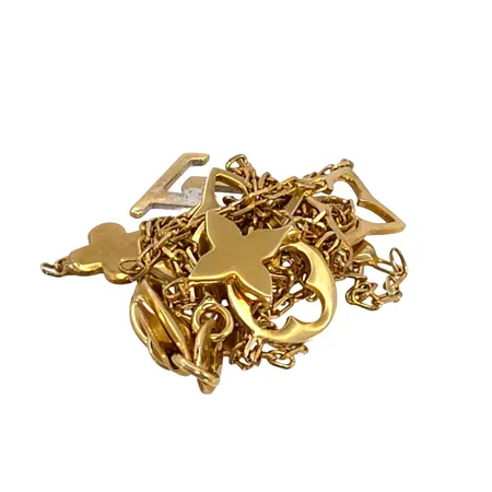 Halskedja, 14K guld, defekt, ojämnheter, slitna länkbitar Vikt: 4,4 g