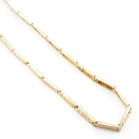 Halskedja, 42cm, bredd 4mm, 14k Vikt: 12,4 g