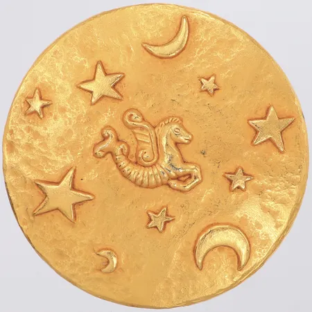 Handspegel, Air France, Ø70mm, gulmetall