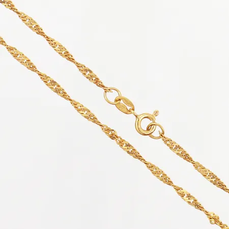 Kedja Singapore 39,5cm bredd: 2mm, mindre skevheter på länk, 21K Vikt: 5,4 g