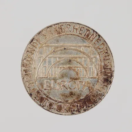 Minnesmynt Europa Förtroende Säkerhet Nedrustning Stockholm Sverige 100kr år 1984, Ø32mm, 925/1000 silver Vikt: 15,9 g
